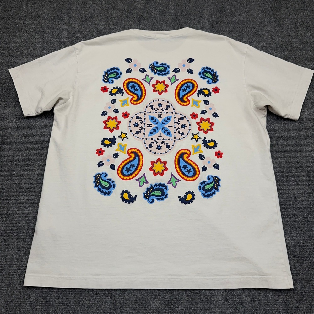 Kith Paisley Tee Men's Large White Monday Program 2023 Graphic Logo 100% Cotton